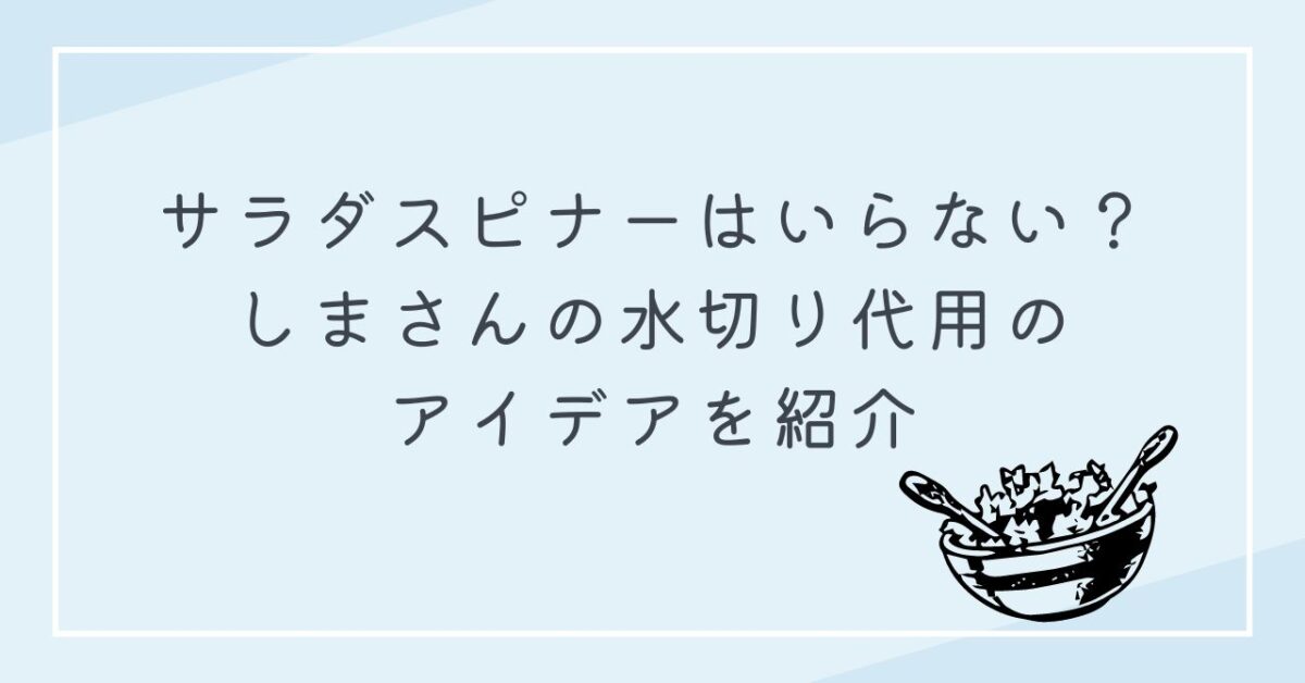 サラダスピナー いらない しまさん